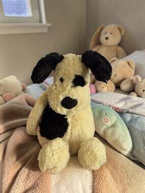 Jellycat Bashful Black and Cream Puppy Dog Plush Stuffed Animal
